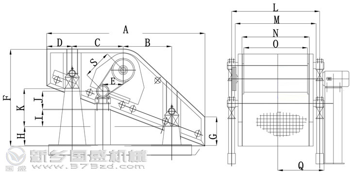 單軸振動(dòng)篩結構 單軸振動(dòng)篩結構圖