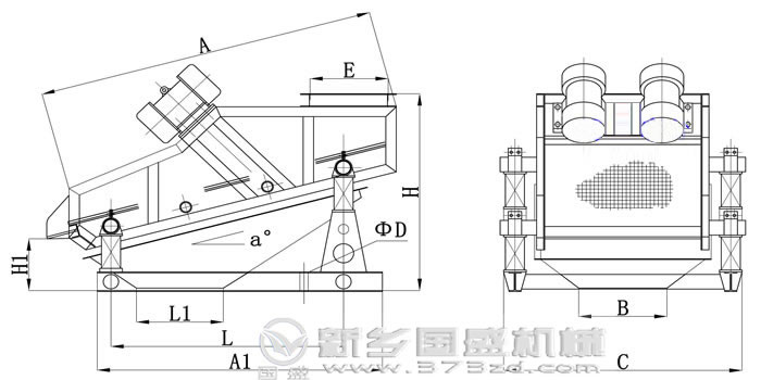 礦用振動(dòng)篩結構 礦用振動(dòng)篩結構圖